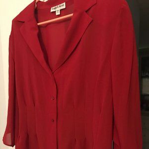 Danny & Nicole | Tops | Danny Nicole Size 8w Sheer Red Suit Jacket Very